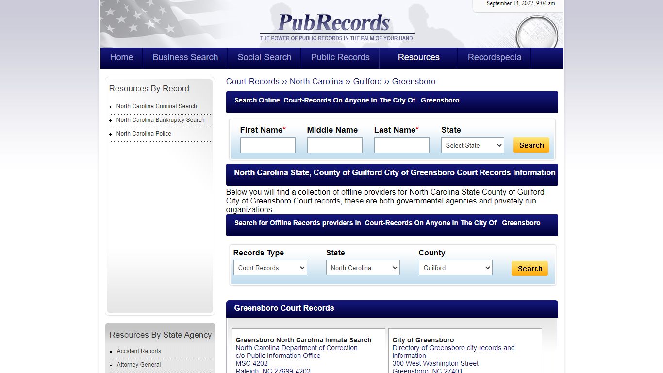 Greensboro, Guilford County, North Carolina Court Records